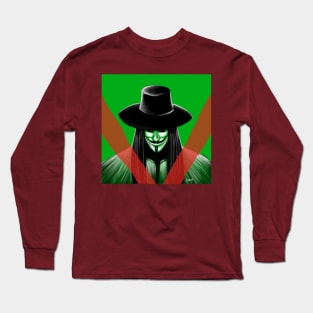 v for vendetta, remember the 4th of november in face mask Long Sleeve T-Shirt